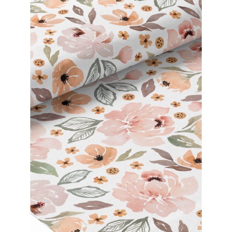 Tissu coton imprimé Fleurs de Printemps Pastel - Certifié Oeko-Tex®