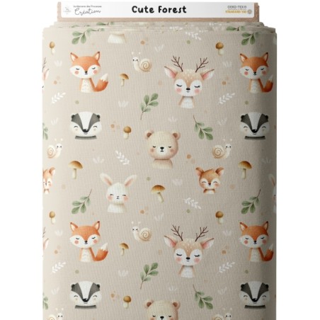 Tissu coton imprimé pour enfants Cute Forest - Certifié Oeko-Tex®