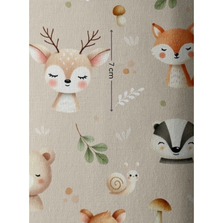 Tissu coton imprimé pour enfants Cute Forest - Certifié Oeko-Tex®