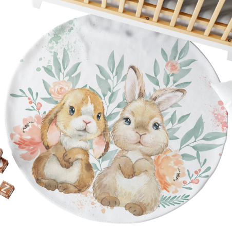 Coupon Ensemble Tapis Rond Bunny + 2 coussins